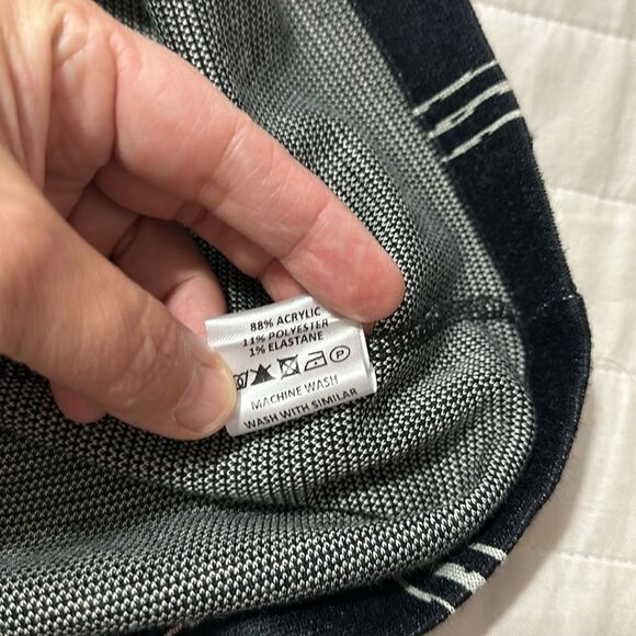 Liquorish 4-6 Navy White Window Pane Plaid Short Sleeve Knit Shift Mini Dress - Picture 9 of 11